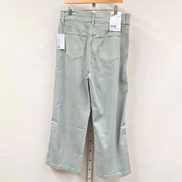Joes Vintage Stretch Sage Green Wide-Leg Jeans - size 33 - Picture 2 of 3